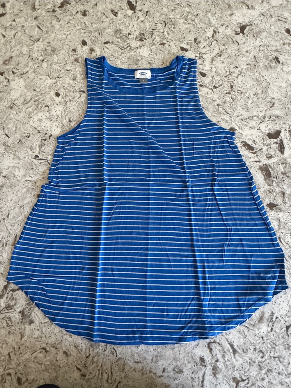 Old Navy Blue Striped Sleeveless Tank Top - Casual Everyday